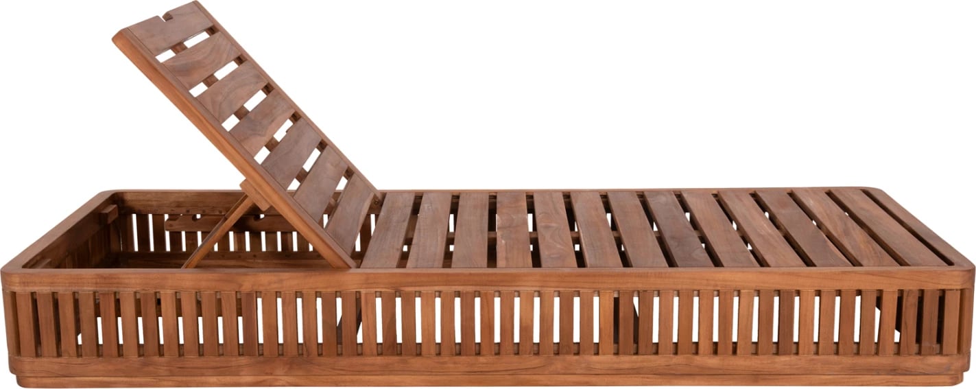 Shezlong VERNON, dru tik natyral, pa jastëk, 200x80x25cm