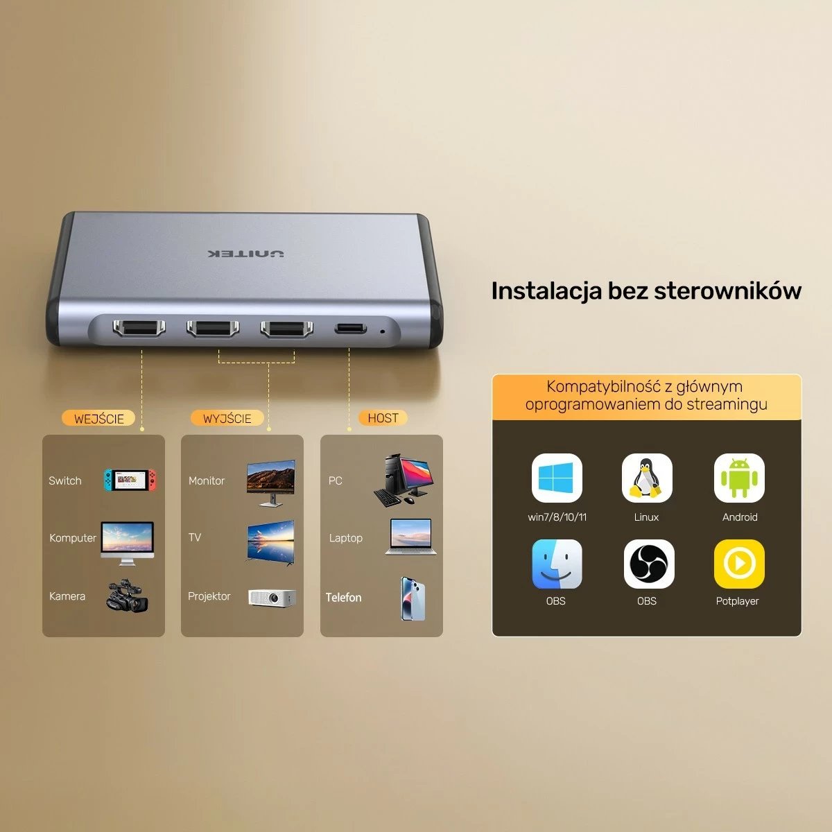 Kartelë kapje video Unitek 4K@60Hz, ngjyrë gri