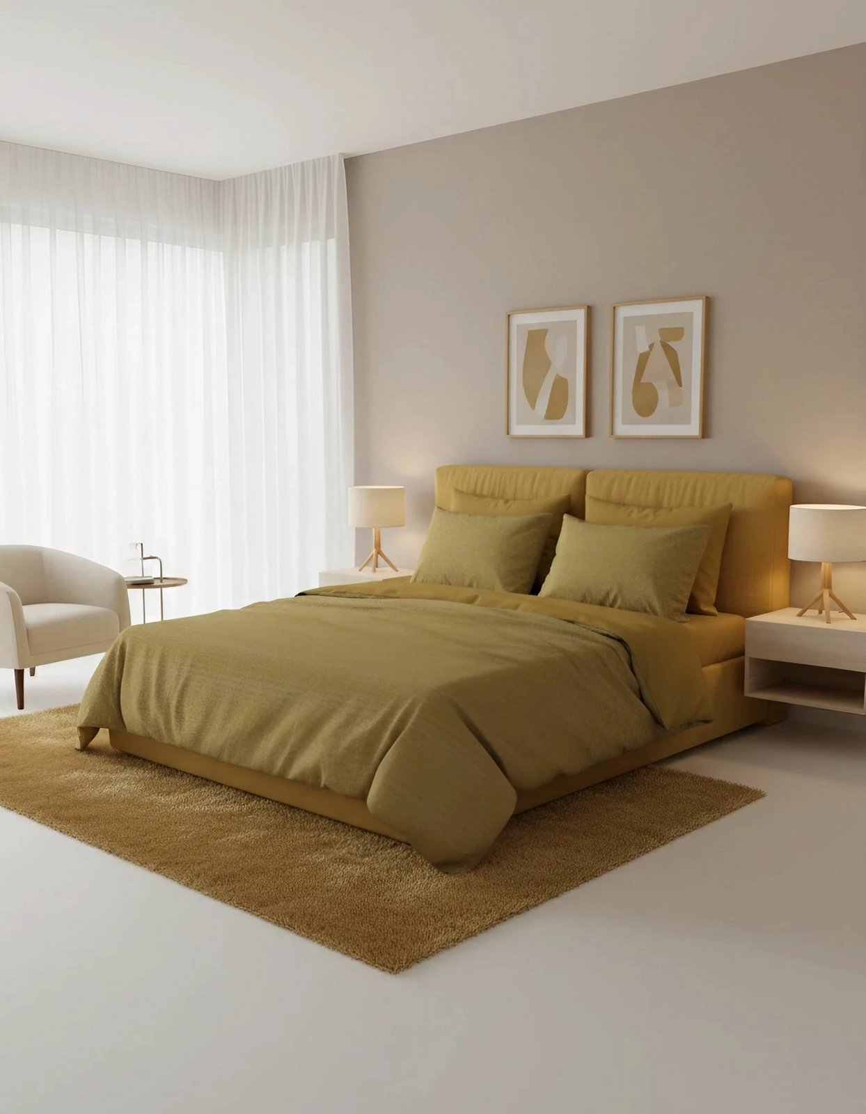 Set mbulesë për jorgan king size, ngjyrë mustard, L'Essentiel Linge de Maison, Najva Kombin