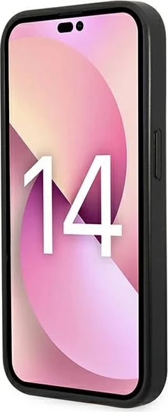 Mbështjellës Karl Lagerfeld KLHCP14LSAPKHK për iPhone 14 Pro 6.1", Saffiano Karl's Head Patch, i zi
