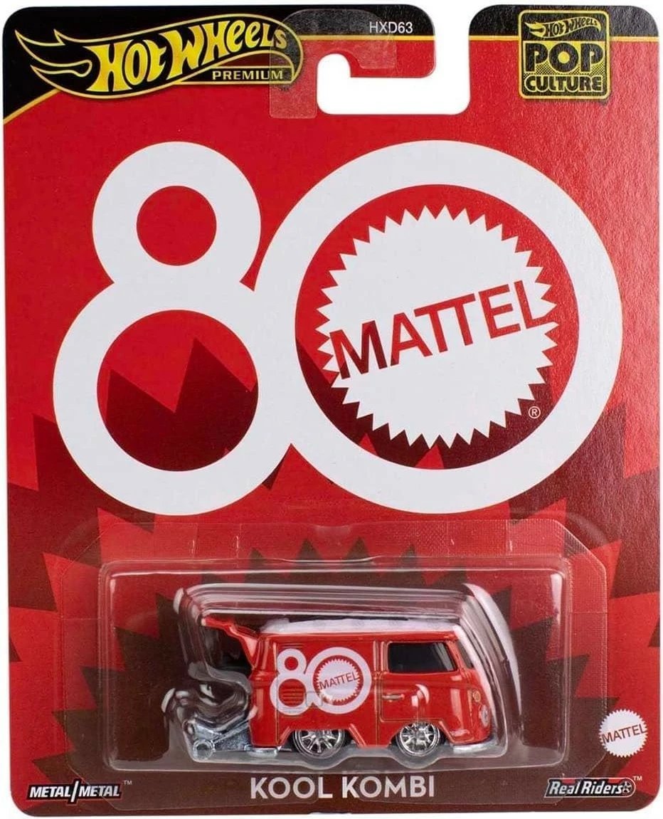 Makina lodër Hot Wheels Volkswagen Kool Kombi, 1:64, Metal, E kuqe/E bardhë