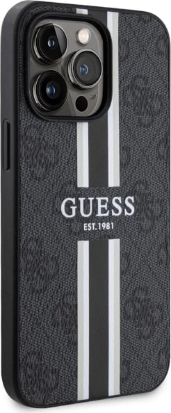 Mbështjellës Guess GUHMP13LP4RPSK për iPhone 13 Pro/13 6.1", hardcase, MagSafe, zi