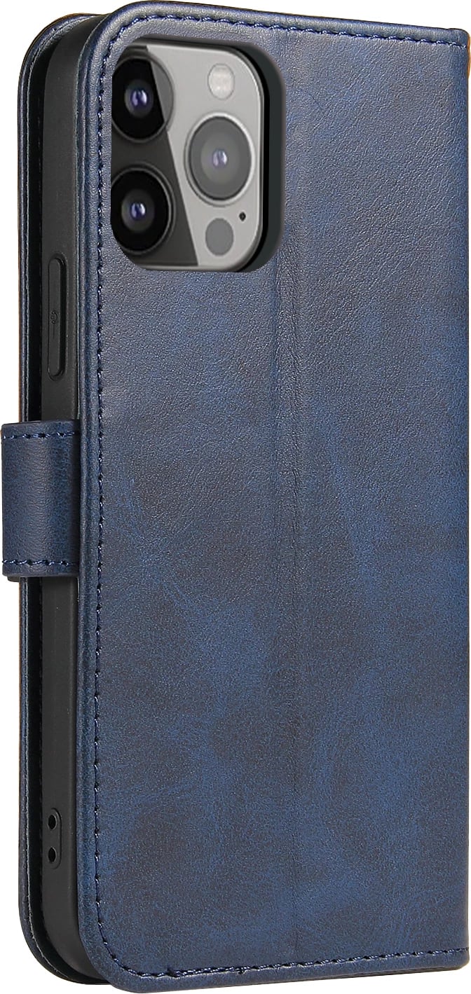 Mbështjellës Hurtel Magnet Case për iPhone 13 Pro Max, me kapak dhe mbajtës, Blu