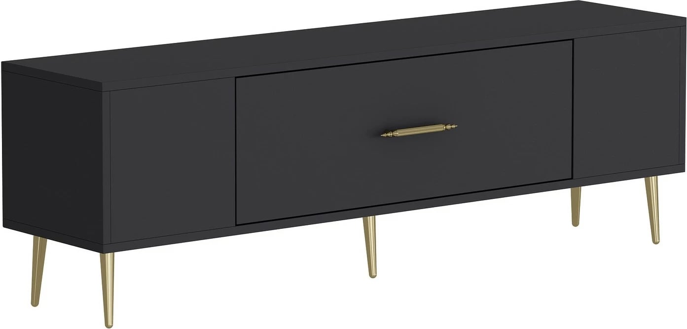 Komodë për TV, ngjyrë antracit dhe ari, Skye Decor