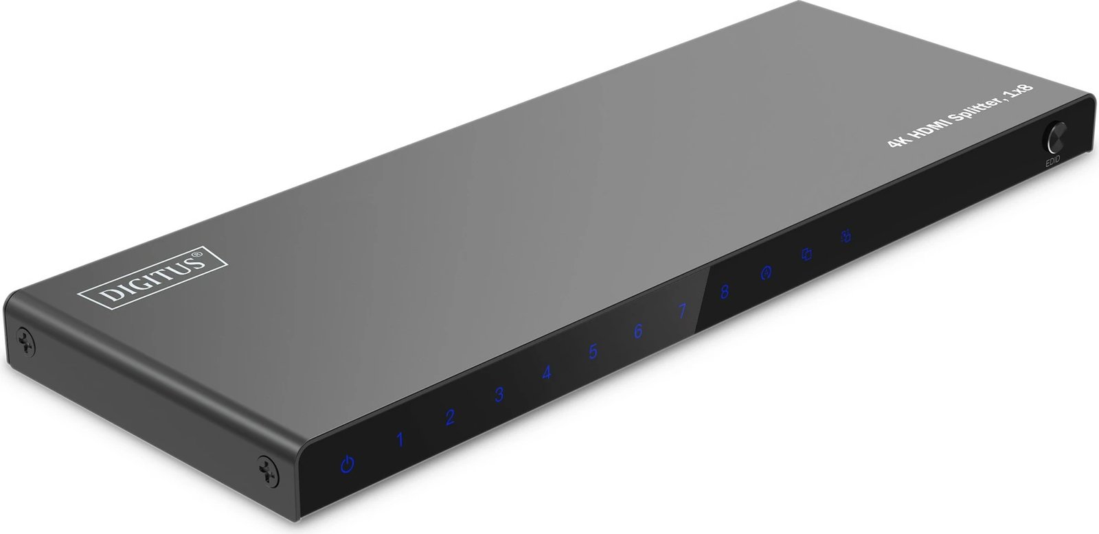 Splitter HDMI Digitus 4K, 1x8, 3840 x 2160 piksel, Metal, E zezë