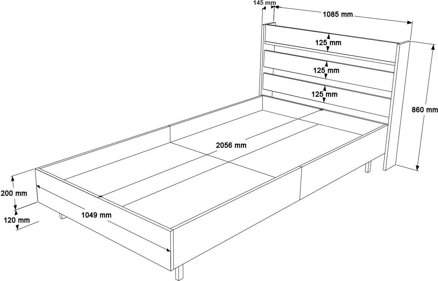 Krevat tek Skye Decor, ngjyrë e bardhë, On13-W