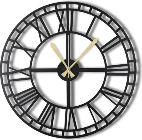 Orë muri dekorative prej metali, Wallity, WATCH-038, e zezë, 70x70cm