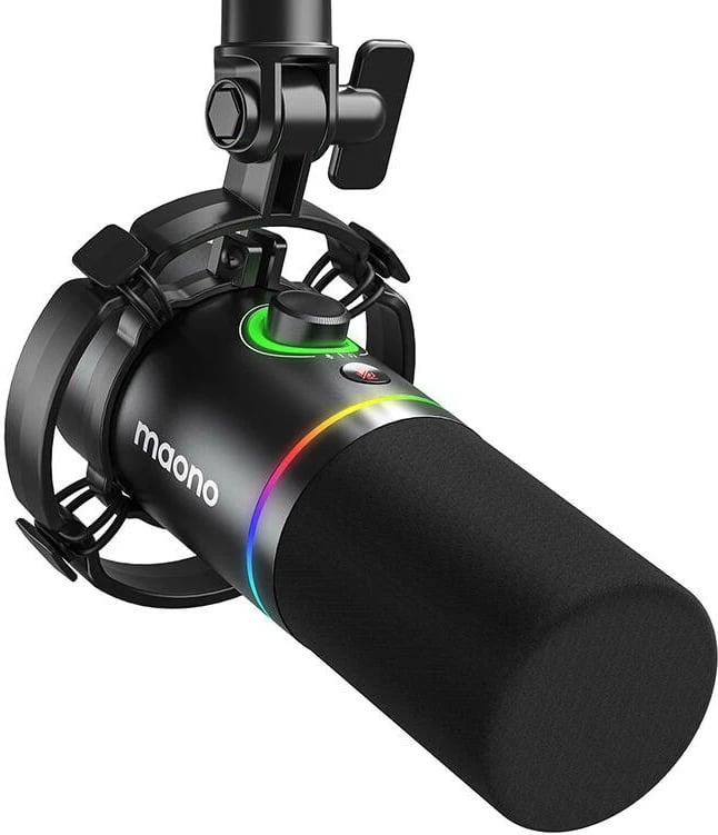 Mikrofon dinamik Maono PD200x, i zi, me ndriçim RGB Mikrofon dinamik Maono PD200x, i zi, me ndriçim RGB