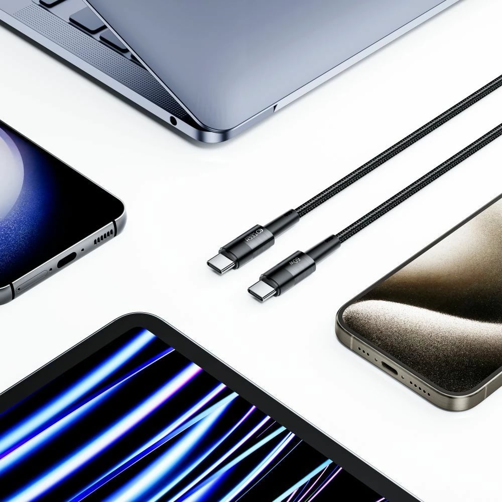 Kabllo USB-C në USB-C Tech-Protect UltraBoost 2m, 60W, Gri