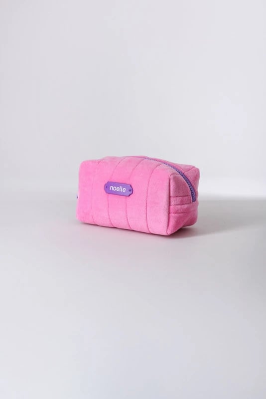 Noelle Cosmetic Bag Plush Pouch Pink
