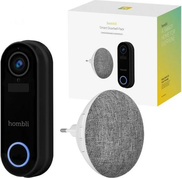 Zile e mençur Hombli Smart Doorbell Pack, e zezë, e bardhë, IP65, 2-way Zile e mençur Hombli Smart Doorbell Pack, e zezë, e bardhë, IP65, 2-way