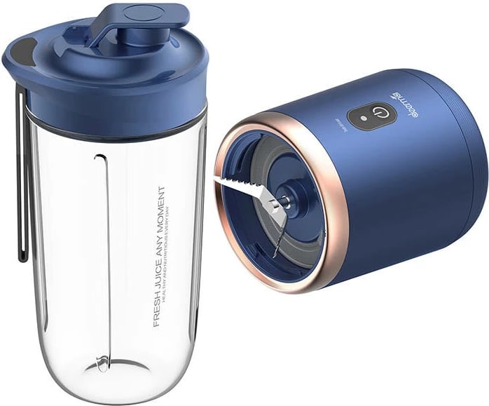 Blender portabil Deerma DEM-NU06, 400 ml, pa kabllo, Blu