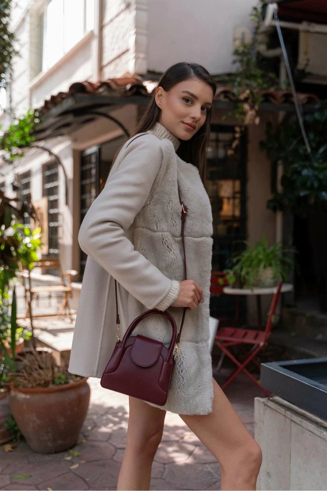 Çantë krahu Zoozie Bags, ngjyrë e kuqe Claret, MK1020223SV10-001
