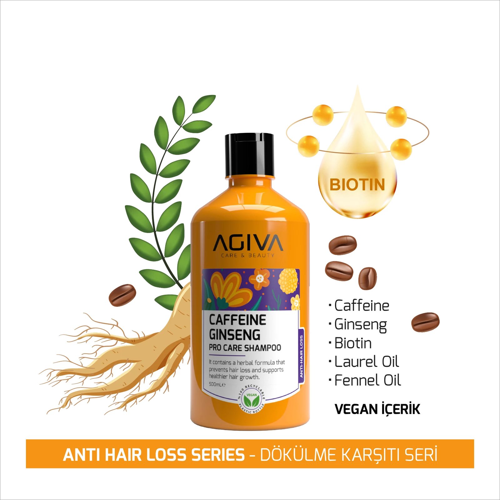 Shampon Agiva Caffeine Ginseng Pro Care