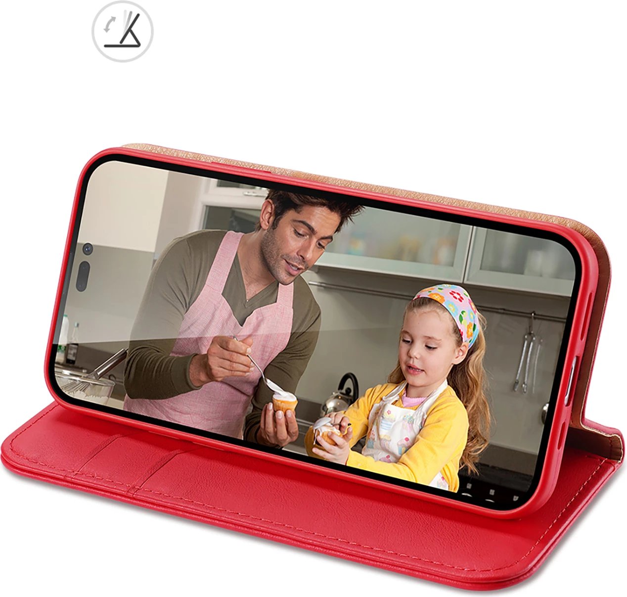 Mbështjellës Dux Ducis Hivo për iPhone 14 Pro Max, lëkurë natyrale, portofol, e kuqe Mbështjellës Dux Ducis Hivo për iPhone 14 Pro Max, lëkurë natyrale, portofol, e kuqe