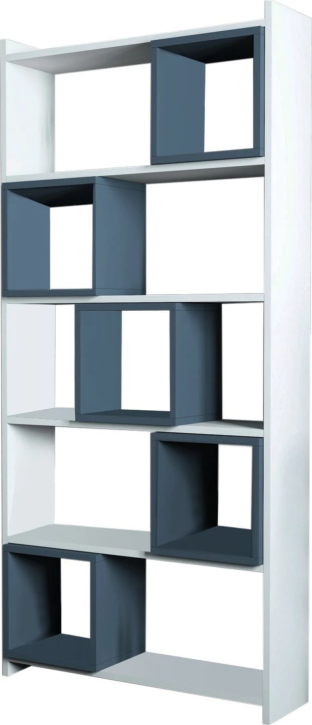 Raft librash Hanah Home, kuti, bardhë, kaltër