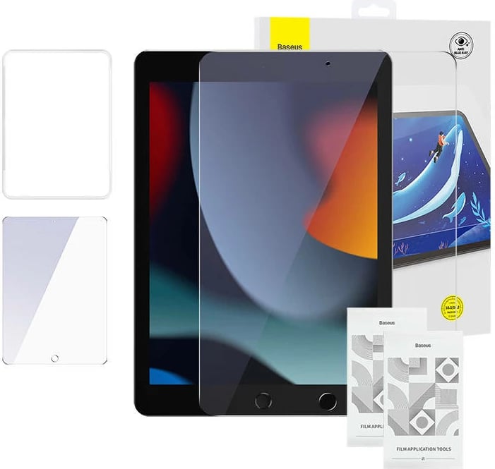 Xham i temperuar Baseus Crystal 0.3mm për iPad Pro/Air3 10.5" / iPad 7/8/9 10.2", 2 copë Xham i temperuar Baseus Crystal 0.3mm për iPad Pro/Air3 10.5" / iPad 7/8/9 10.2", 2 copë