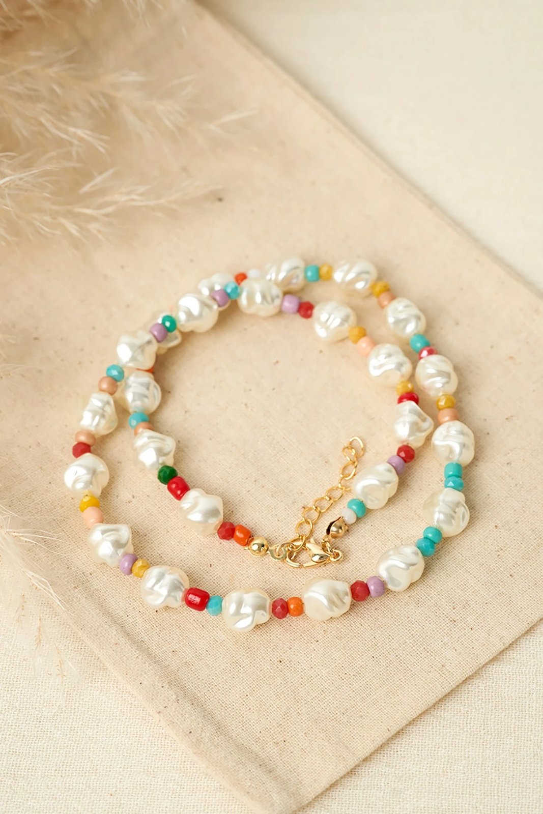 Varëse metalike me rruaza, shumëngjyrëshe, ELKGC68314