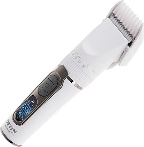 Makinë rroje flokësh, Camry CR 2841, LCD, IPX6, bateri 2000 mAh deri 210 min, 5 shpejtësi, 6 krehra, e bardhë
