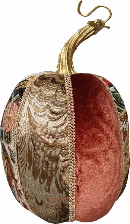 Dekor për Krishtlindje, kungull brokadë, shumëngjyrësh, 11x11x18, shkumë, tekstil Dekor për Krishtlindje, kungull brokadë, shumëngjyrësh, 11x11x18, shkumë, tekstil