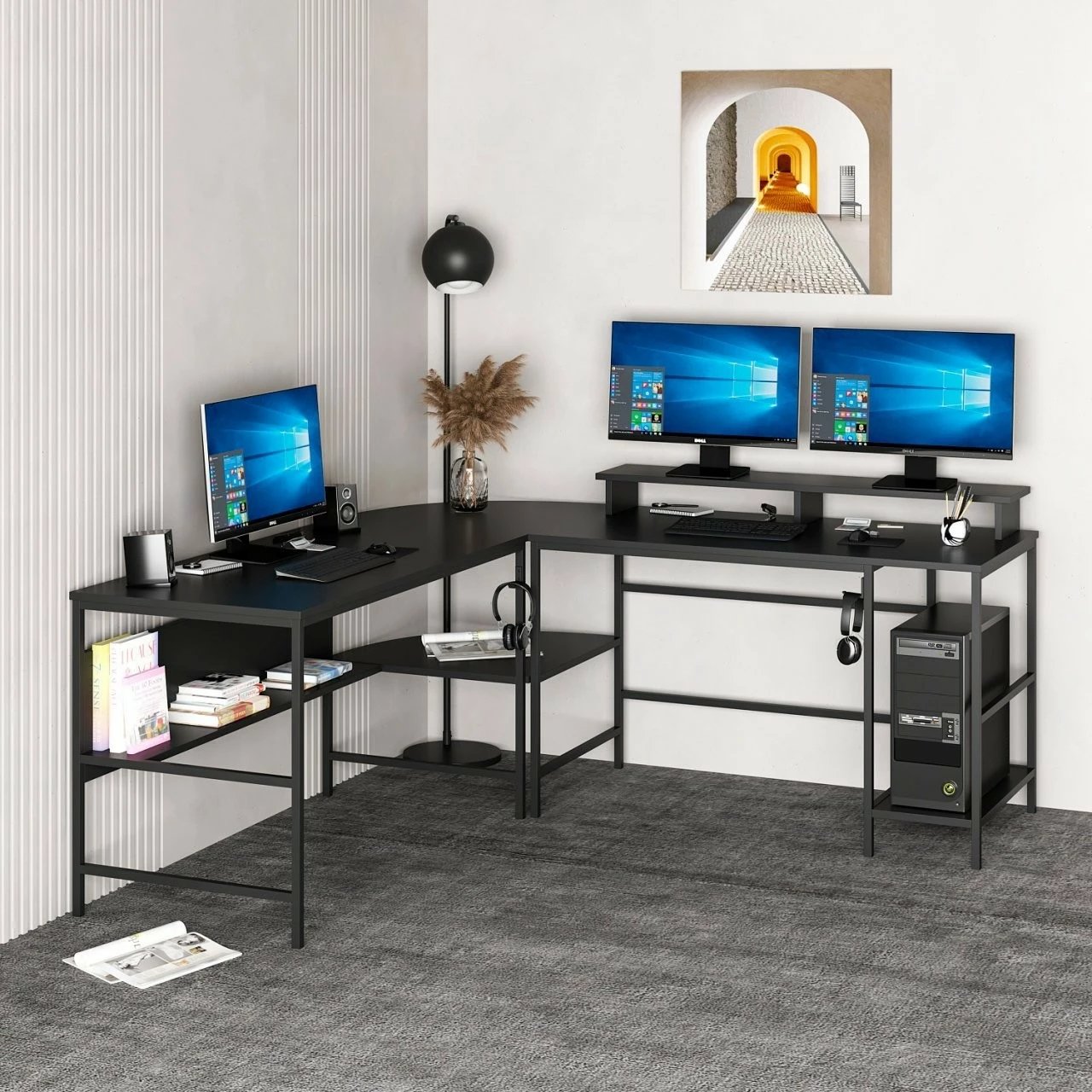 Tavolinë pune për studim, ngjyrë e zezë, Skye Decor Greta Matte 7042