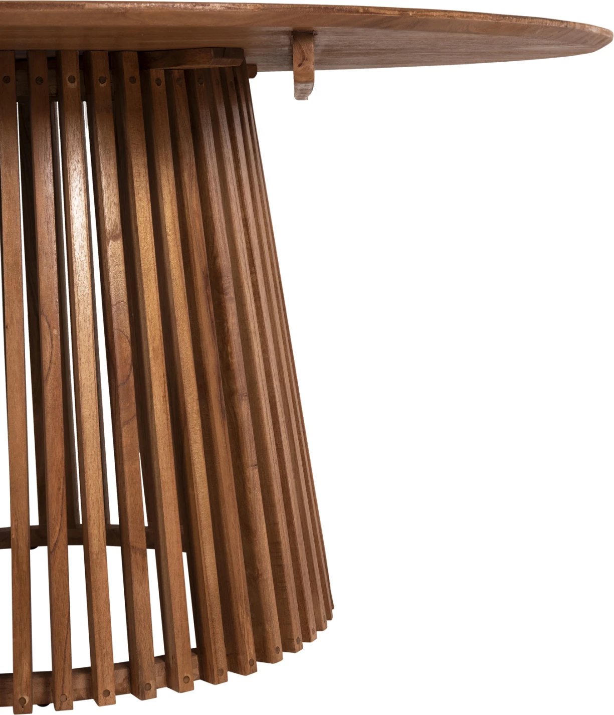 Tavolinë e rrumbullakët për ngrënie, FRANTZ, HM9457.11, dru MINDI, ngjyrë natyrale, Φ150x75H cm