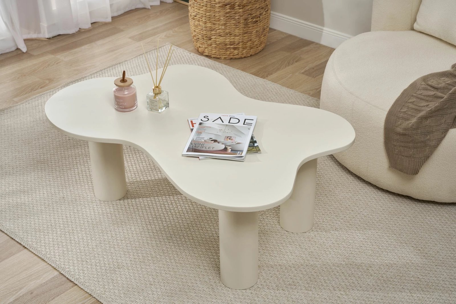 Set tavoline për kafe Skye Decor, Bloom, krem