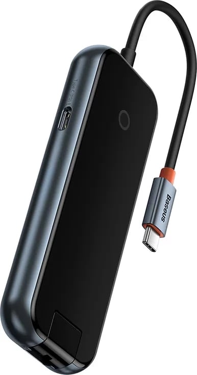 Kasë Baseus AcmeJoy 5-Port HUB Adapter USB-C, 2x USB 3.0, USB 2.0, USB-C PD, RJ45, Gri