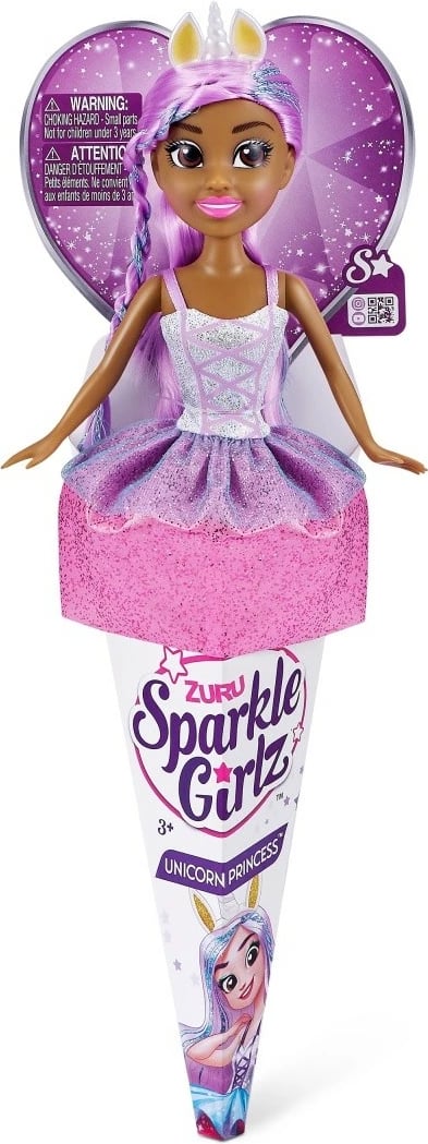 Kukull Sparkle Girlz ZURU, 10.5 inç, set 12 copë, princeshë dhe unikorn, për vajza