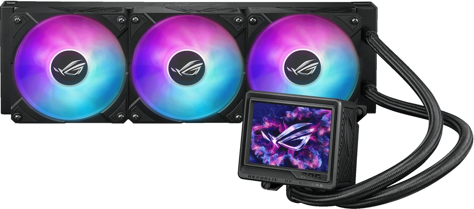 Ftohës uji all-in-one ASUS ROG Ryujin III 360 ARGB Extreme, 3x12cm, ekran LCD, i zi