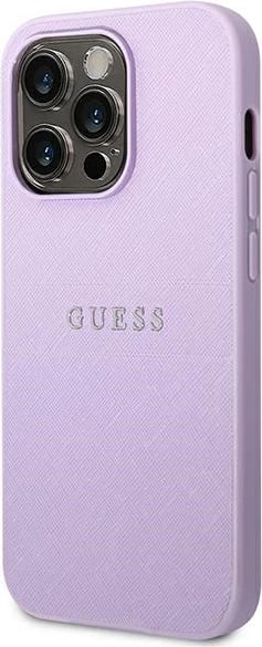 Mbështjellës Guess GUHCP14LPSASBPU për iPhone 14 Pro 6.1", Saffiano, vjollcë
