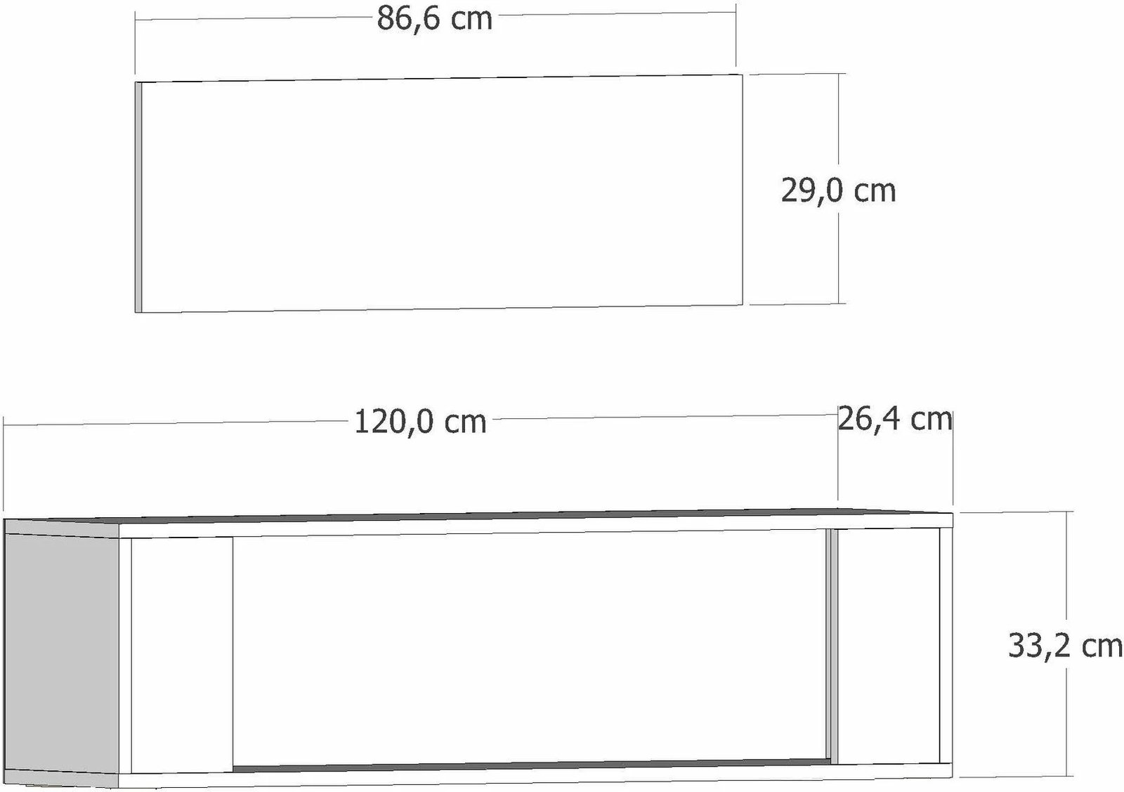 Komodë TV Skye Decor, Restol 2, ngjyrë antracit