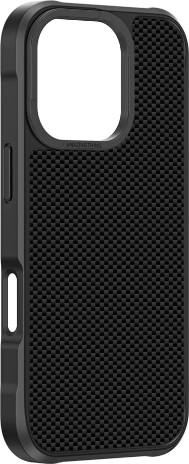 Mbështjellës AmazingThing Titan Max për iPhone 16 Pro Max, fibra aramidi 600D, e zezë