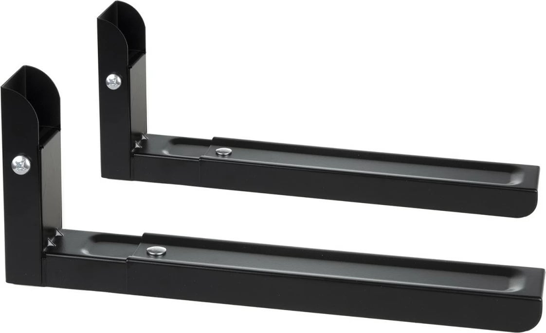 Mbajtës muror për mikrovalë, Maclean MC-915B, krahë të rregullueshëm 325–492 mm, kapacitet 30 kg, set 2 copë, e zezë