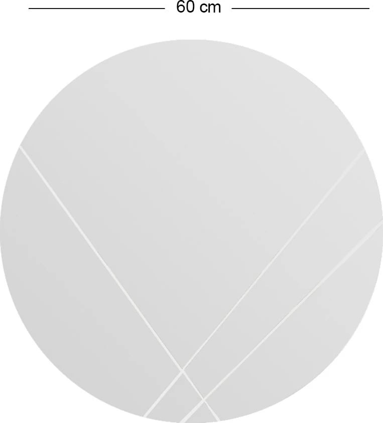 Pasqyrë e rrumbullakët, MDF e bardhë, Lopi, 60x60cm