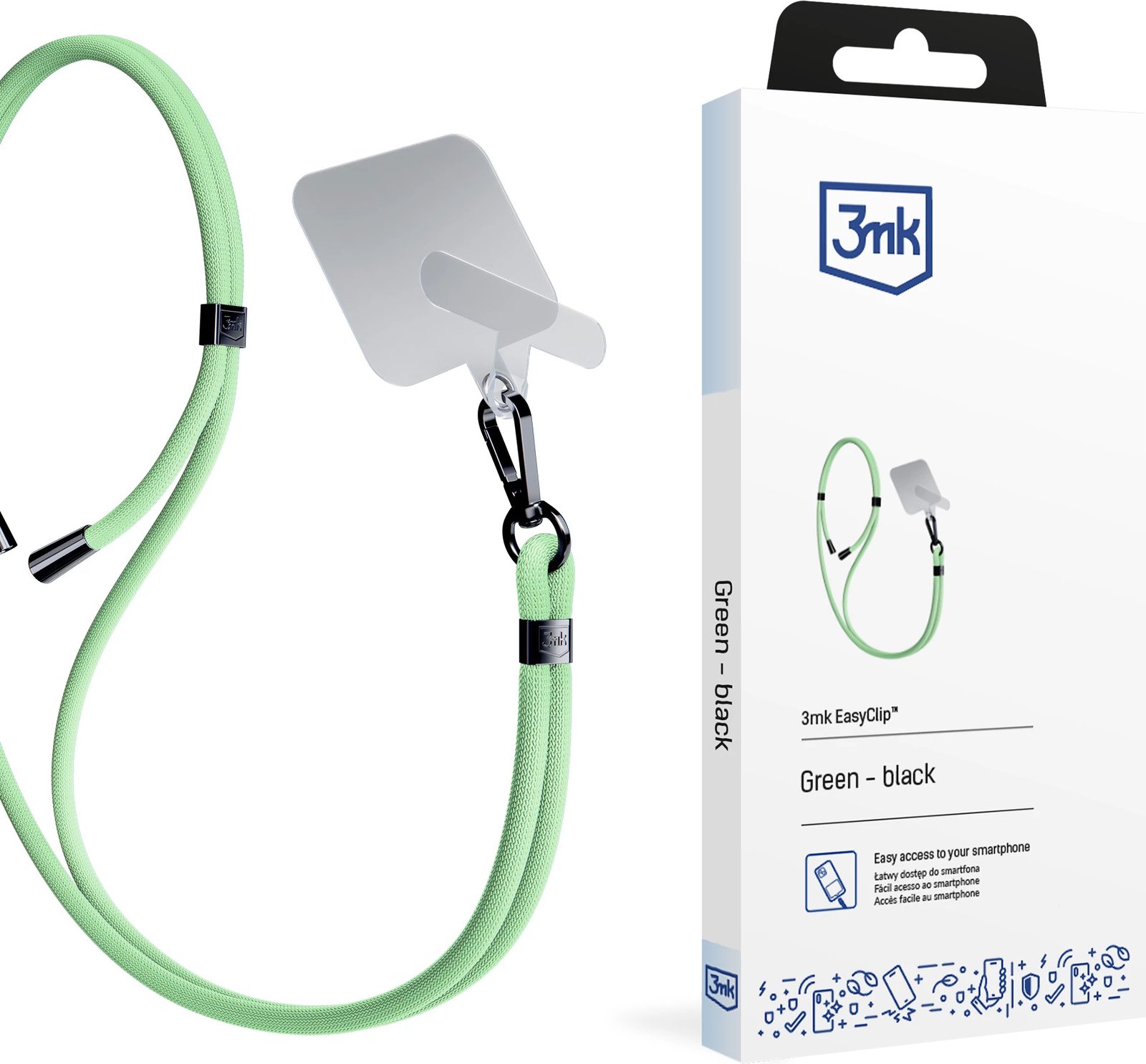 Litar për celular 3mk EasyClip, i gjelbër