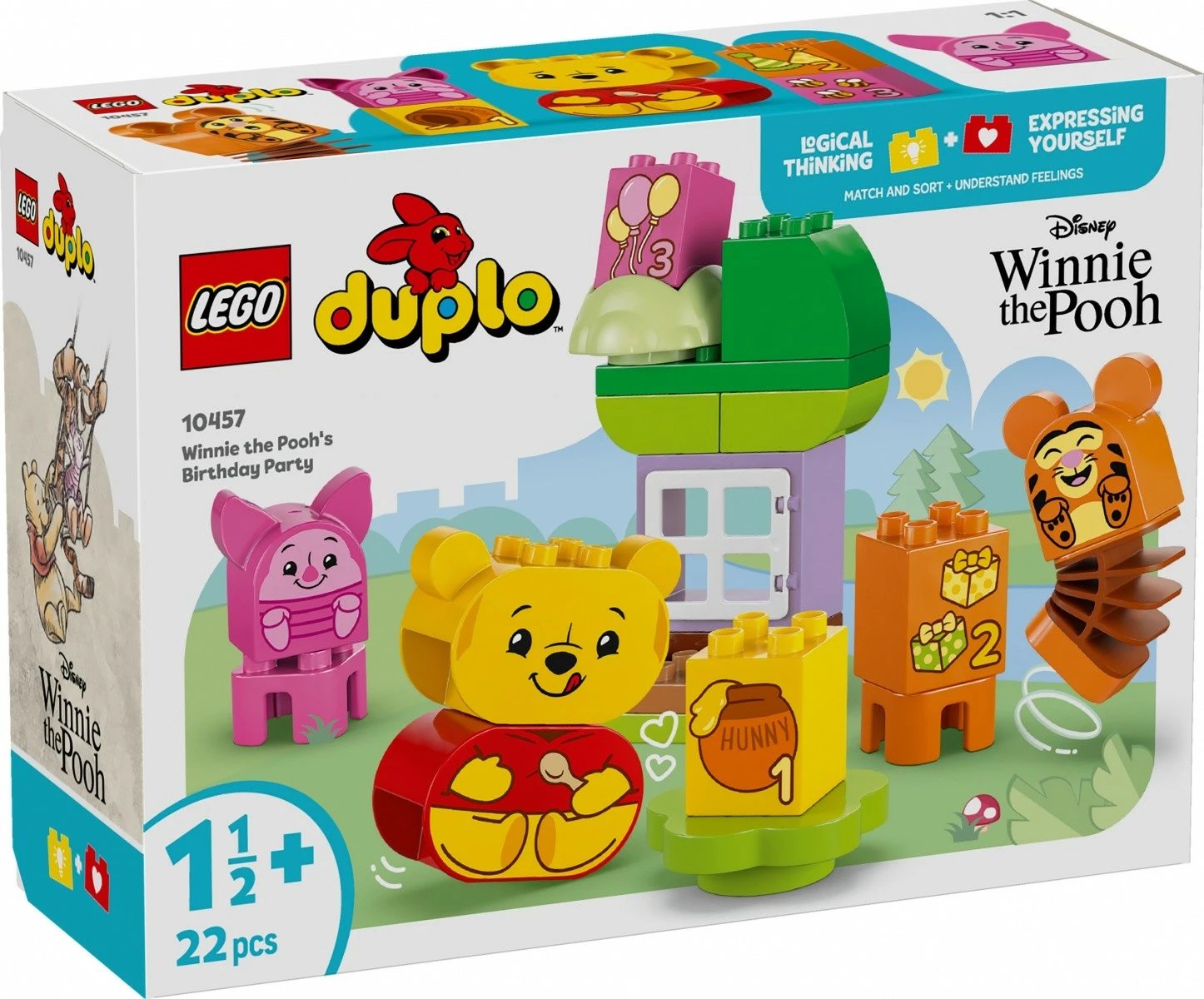 Set lodrash LEGO DUPLO Disney 10457 Winnie the Pooh's Birthday Party, 22 pjesë, plastikë, shumëngjyrëshe