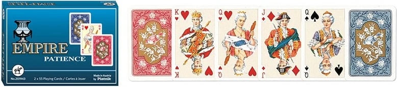 Letra loje Piatnik Empire Solitaire, 2x55 copë, kuqe/blu