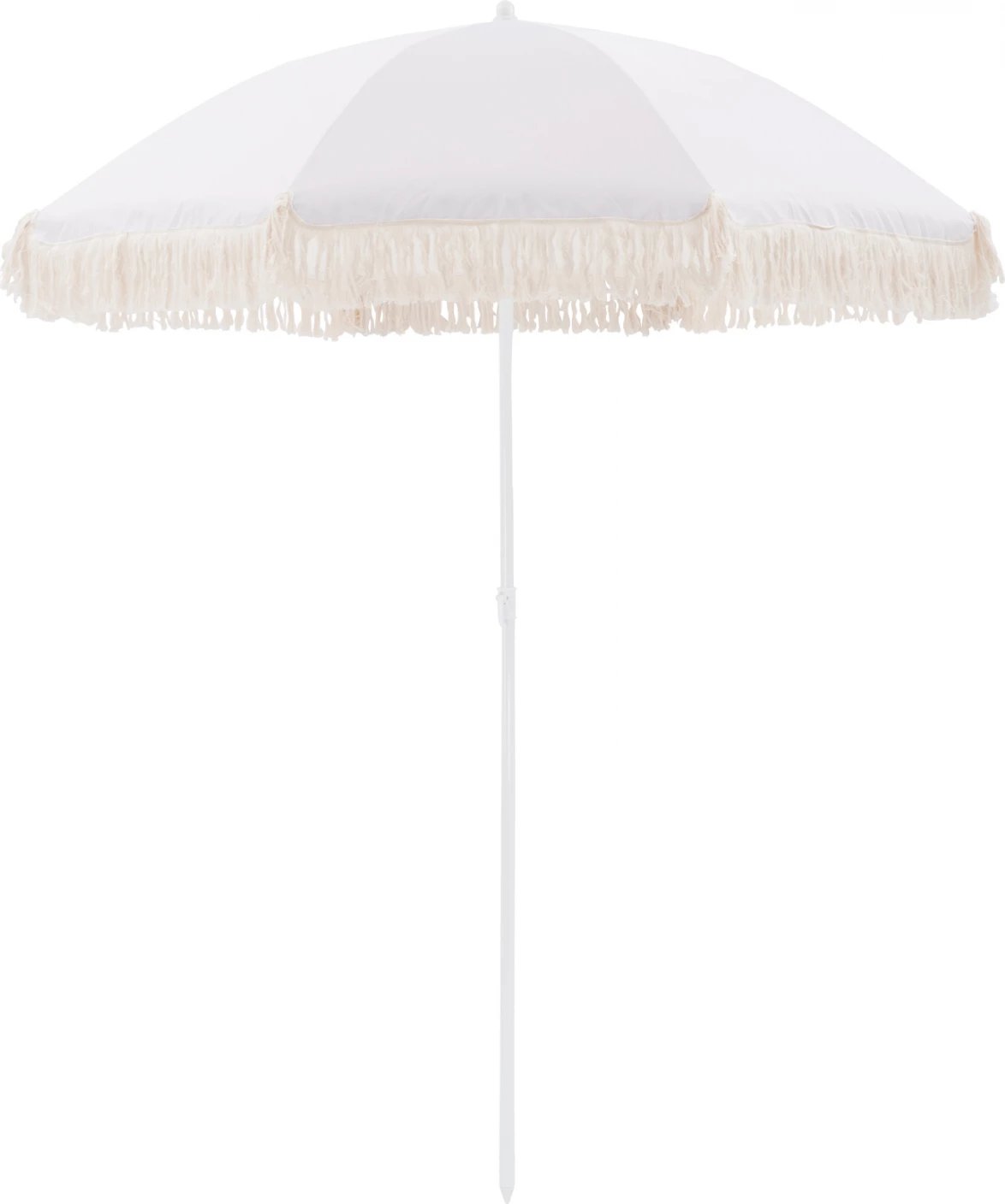 Çadër plazhi me frikë macrame bezhë FH5775.01 8 radias Φ180Χ200 cm