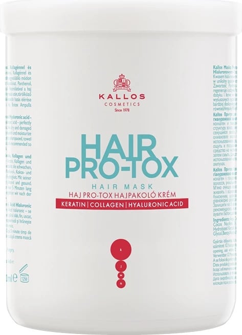 Maskë për flokë Kallos Hair Pro-Tox për femra, 1000ml