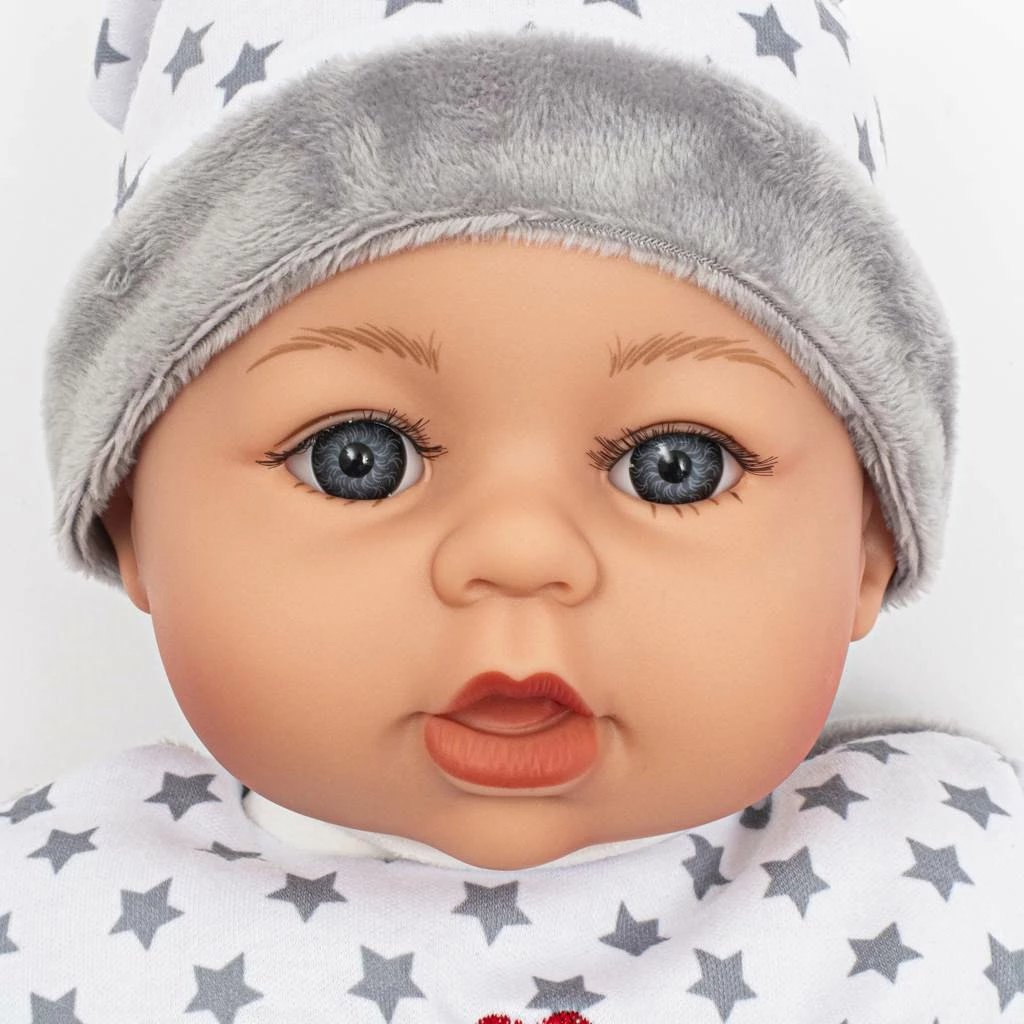 Kukull bebë, PlayTo Lola, 46 cm, modul 4 gjuhë, gri