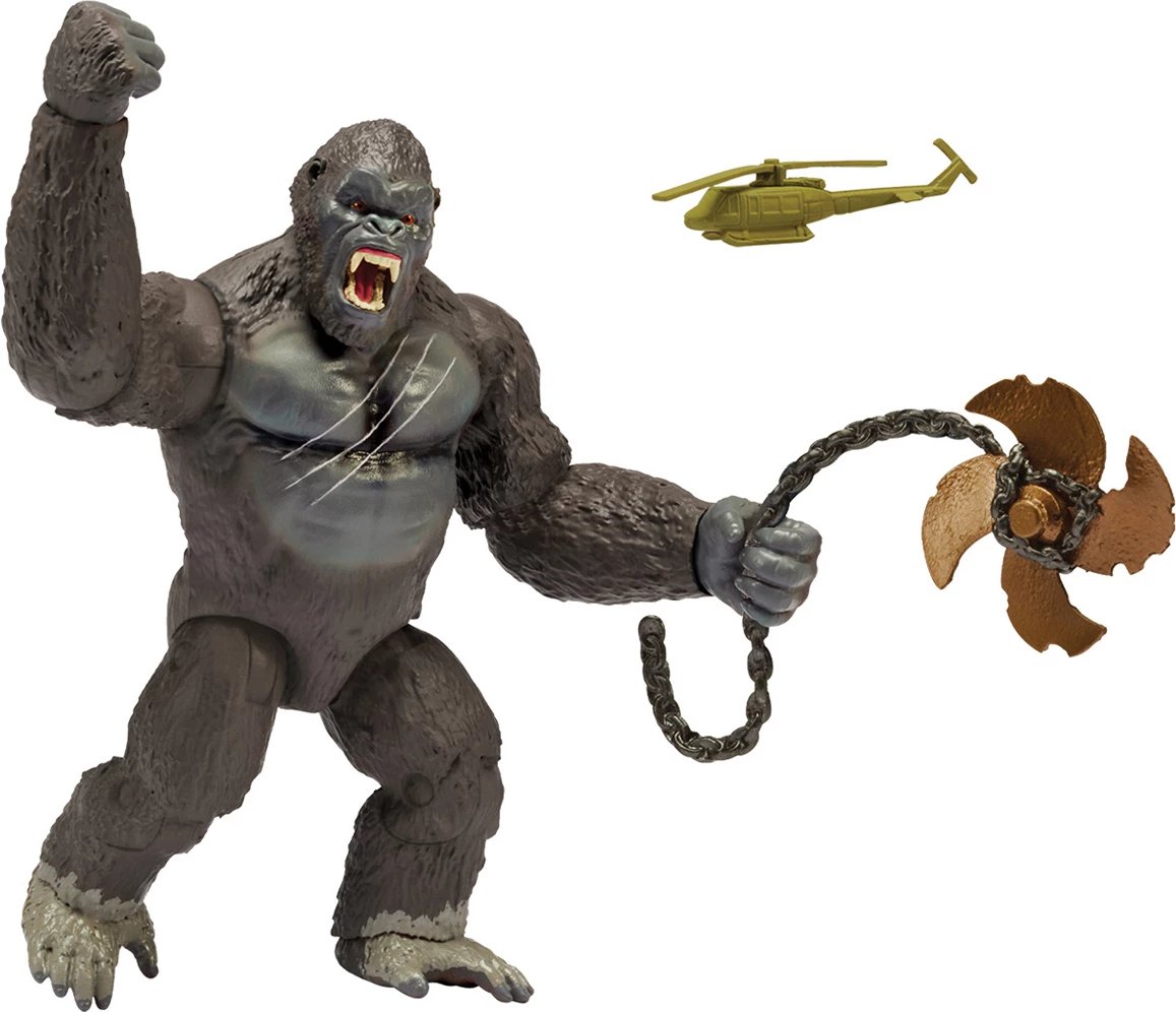 Monsterverse Kong Skull Island - Ferocious Kong 15cm Figure with Helicopter & Chain Propeller