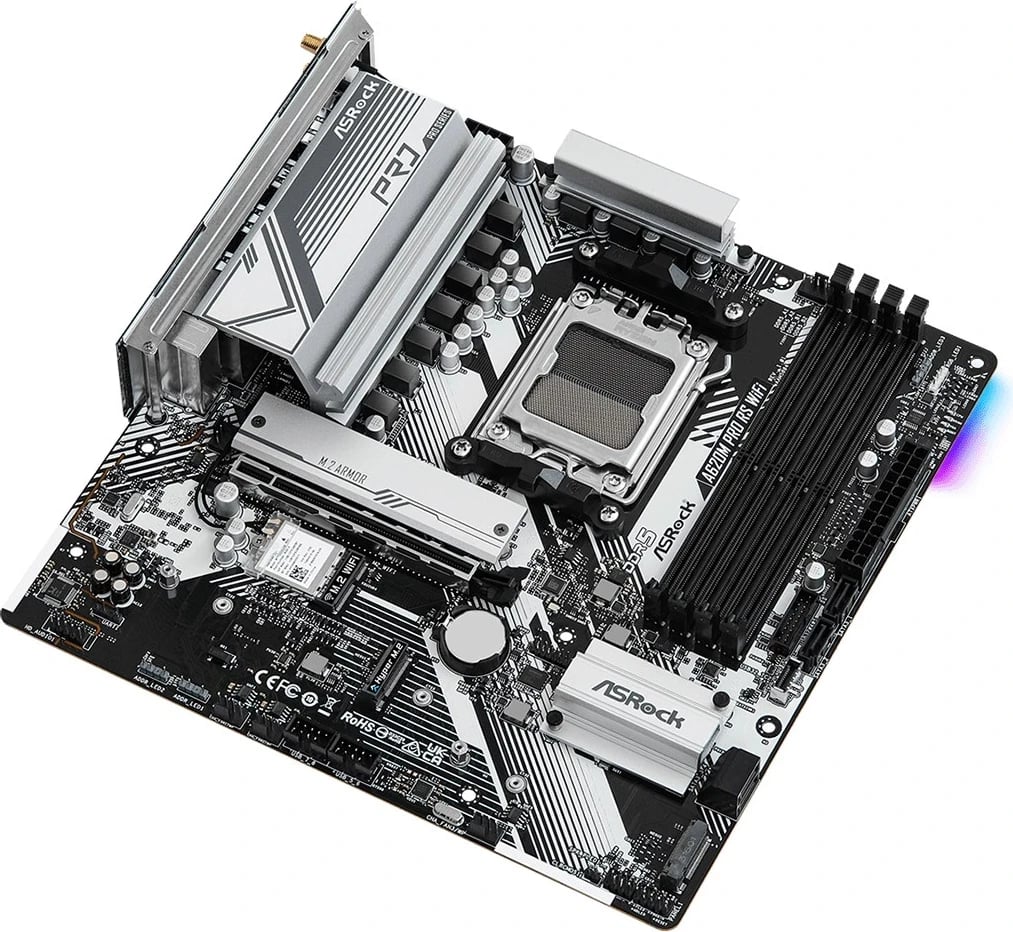 Pllakë amë Asrock A620M Pro RS WiFi, AMD A620, Socket AM5, micro ATX