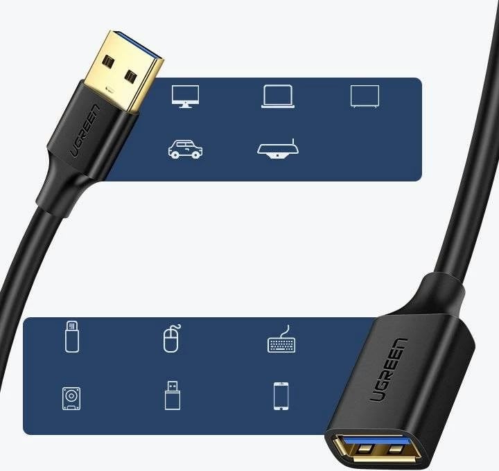 Kabllo zgjatues USB 3.0 UGREEN, 2m, e zezë