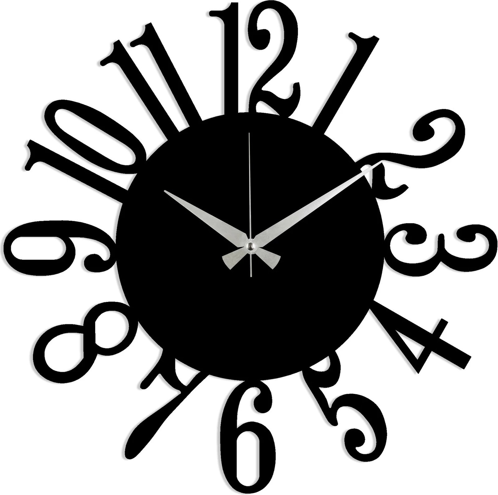 Orë muri dekorative prej metali Wallity, e zezë, 48x48cm