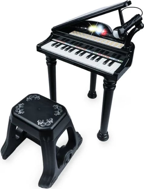 Piano lodër për fëmijë, No name, Kasia BK, me stol, e zezë