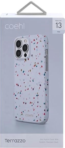 Mbështjellës UNIQ Coehl Terrazzo për iPhone 13 / 13 Pro, Bardhë