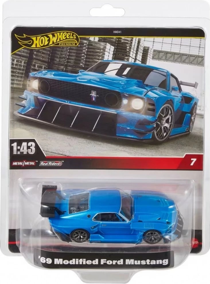 Makine lodër Hot Wheels '69 Modified Ford Mustang, 1:43, Kaltër