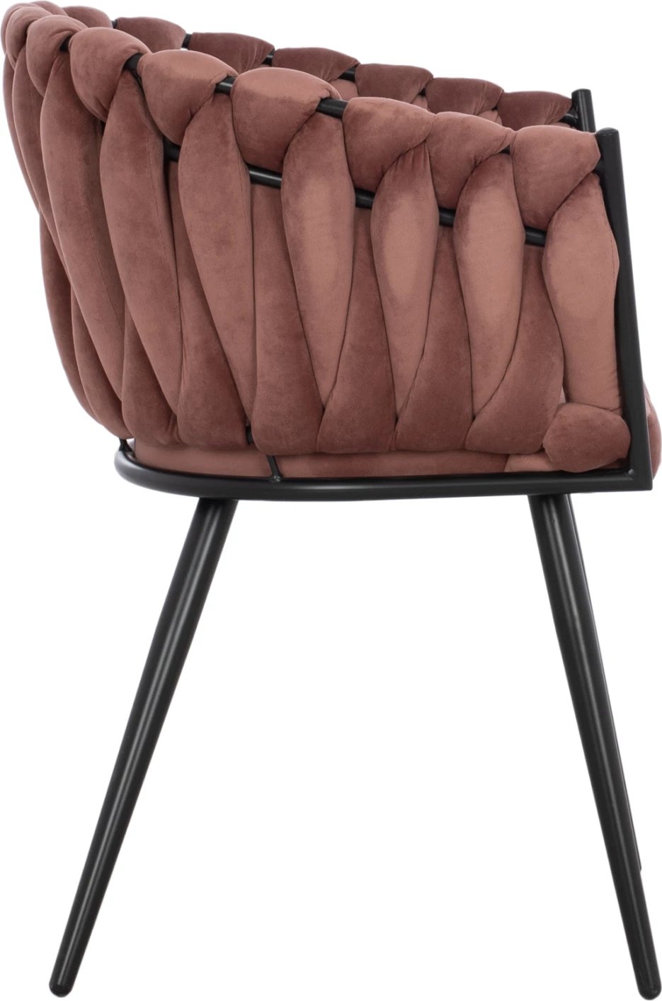 Karrige Luanda, kadife, ngjyrë molle të kalbur, këmbë metalike, FH8741.02, 60x54x78 cm, set prej 2 copë