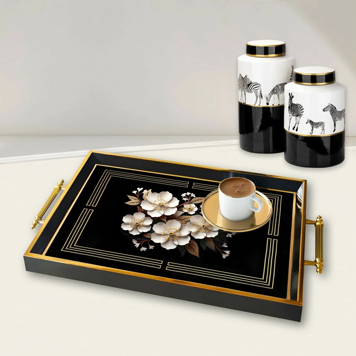 Tabakë dekorative prej qelqi, shumëngjyrëshe, Aberto Design, TPA9934, 50x29x3.5cm